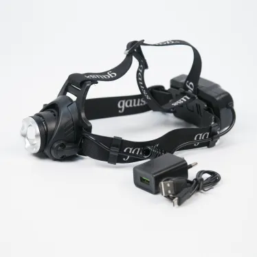 Фонарь светодиодный налобный 5 Вт 450 лм Черный IP44 аккумуляторный Li-ion 2400мАч GFL Gauss