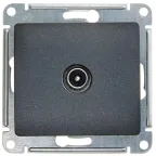 GLOSSA Розетка телевизионная TV одиночная 1DB антрацит в рамку