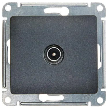 GLOSSA Розетка телевизионная TV одиночная 1DB антрацит в рамку