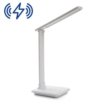 Светильник настольный светодиодный 25w 3000-6000К диммируемый с беспроводной зарядкой и USB порт складной белый