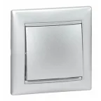 Выключатель одноклавишный, в рамку, алюминий