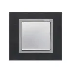 Рамка на 2 поста, S82N, сталь матовая чёрная - алюминий (металл)