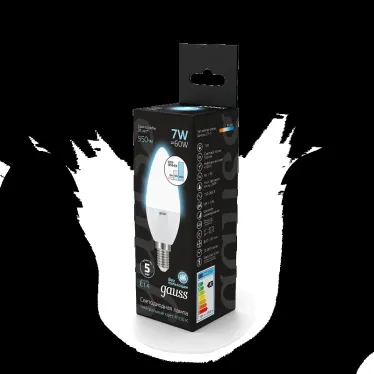 Лампа светодиодная LED 7 Вт 550 лм 4100К свеча нейтральный E14 AC 220В шаговое диммирование выключателем Black Gauss