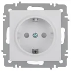 Розетка Intro Accent 6-206-01 2P+E Schuko со шторками, 16А-250В, IP20, СУ, AL/CU, белый