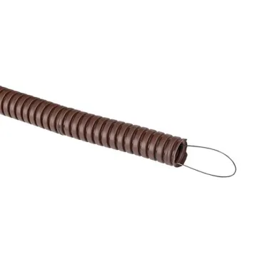 Труба гофрированная ПВХ с зондом под темное дерево d16мм (25м) Plast PROxima