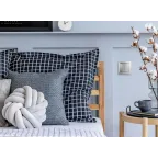 VALENA Выключатель двухклавишный в рамку алюминий