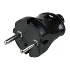 Вилка штепсельная черная 6А