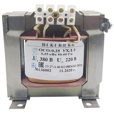 ОСО-0,25 УХЛ3 380/220, IP00, трансформатор