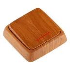 Выключатель двухклавишный наружный с изоляционной пластиной с индикацией дуб 10А