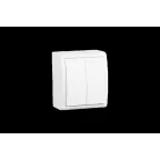 15 Aqua Выключатель двухклавишный IP54 10А 250В винтовой зажим S15A белый