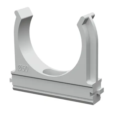 Крепеж 50мм для трубы ПВХ серый