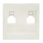 Валенсия лицевая панель розетки RJ-45 2-местная жемчуг