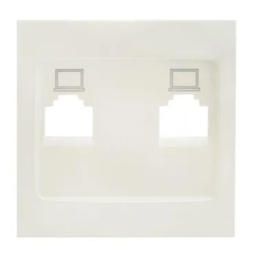 Валенсия лицевая панель розетки RJ-45 2-местная жемчуг