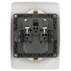 Розетка 2X2P+E Schuko, 16A-250В, Эра12, белый, 12-2106-01