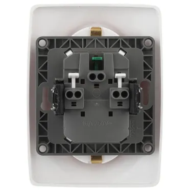 Розетка 2X2P+E Schuko, 16A-250В, Эра12, белый, 12-2106-01