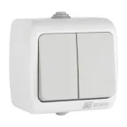 Выключатель Мурманск 2-клавишный 10А IP54 серый