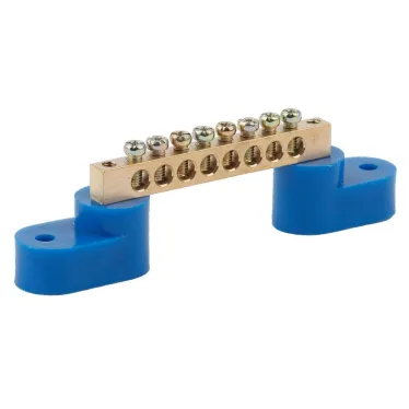 Шина N ноль на двух угловых изол ШНИ-6х9-8-У2-синий