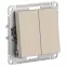 ATLASDESIGN переключатель двухклавишный, сх.6/2, 10АХ, механизм, ПЕСОЧНЫЙ