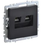 BRITE Розетка двойная RJ11+RJ45 кат.5E РК/Т12-БрЧ черный