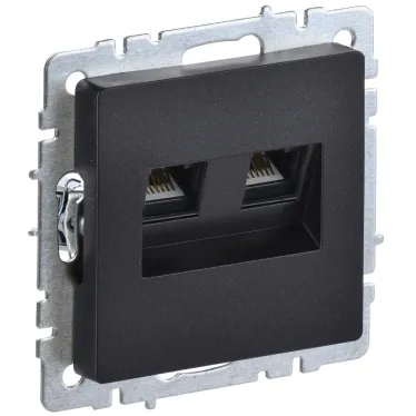 BRITE Розетка двойная RJ11+RJ45 кат.5E РК/Т12-БрЧ черный