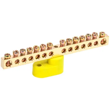 Шина PE земля на одном угловом изоляторе ШНИ-6х9-14-У1-Ж