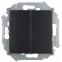 Переключатель проходной двухклавишный 16AX 250В графит S15