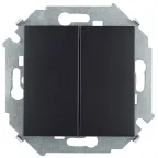 Переключатель проходной двухклавишный 16AX 250В графит S15