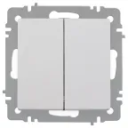 Выключатель Intro Accent 6-104-01 двойной, 10А-250В, IP20, СУ, AL/CU, белый