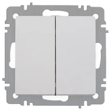 Выключатель Intro Accent 6-104-01 двойной, 10А-250В, IP20, СУ, AL/CU, белый