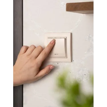 Выключатель одноклавишный СП Минск с индикатором 10А бежевый