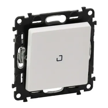 Valena LIFE Переключатель 10АХ 250В с подсветкой с лицевой панелью безвинтовые зажимы белый