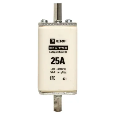 Вставка плавкая ППН-33 160/25А габарит 00