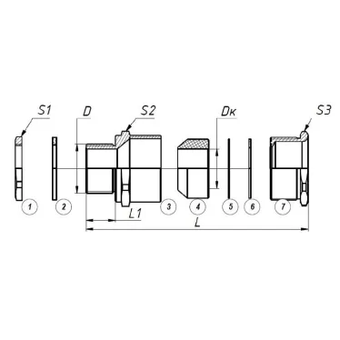 Ввод кабельный Ех ВКВ-ЛС-М25-20 1Ex db e II Gb X ГОФРОМАТИК