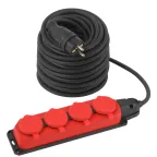 Удлинитель силовой UK-4e-3x1,5-40m-IP44(KG) с заземлением 4 розетки каучук 40м КГ 3х1,5мм2 IP44