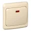 ЭТЮД Переключатель одноклавишный скрытый с индикацией бежевый