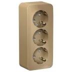 Розетка BLANCA наружная 3-я с заземлением со шторками с изоляционной пластиной 16А 250В титан