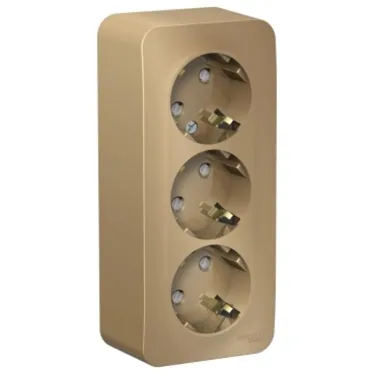 Розетка BLANCA наружная 3-я с заземлением со шторками с изоляционной пластиной 16А 250В титан