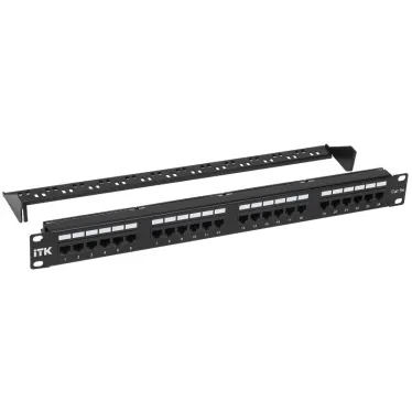 Патч-панель 1U кат 5е UTP 24 порта с кабельным органайзером
