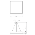 Светильник светодиодный Geometria Quadro SPO-164-W-40K-110 110Вт 4000К 17300Лм IP40 800*800*80 белый подвесной