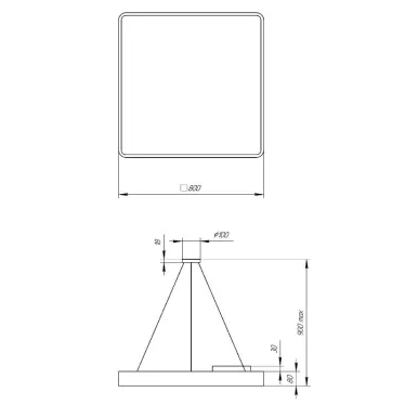Светильник светодиодный Geometria Quadro SPO-164-W-40K-110 110Вт 4000К 17300Лм IP40 800*800*80 белый подвесной