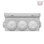 Коробка распределительная КМР-030-014 с крышкой (100х100х50) для прямого монтажа, 10 мембр. вводов серая IP55 розн. стикер EKF