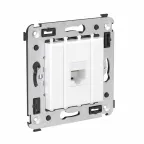 Avanti Компьютерная розетка RJ-45 без шторки в стену, кат.6А одинарная, Белое облако