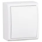 Выключатель одноклавишный, с подсветкой, IP54 10А, 250В, винтовой зажим, S15A, белый