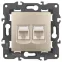 Розетка 2хRJ45, Эра Elegance, шампань, 14-3108-04
