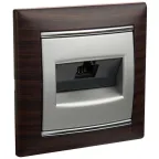 VALENA Рамка 1 пост темное дерево/серебро