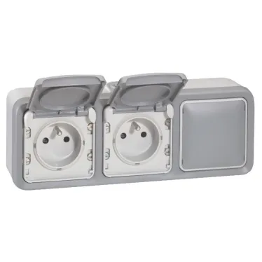 Коробка трехпостовая горизонтальная, цвет серый