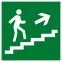 Знак эвакуационный E 15 ''Направление к эвакуационному выходу по лестнице вверх'' 200х200 мм, пластик ГОСТ Р 12.4.026-2001