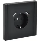 FORTE@PIANO Розетка 1-местная с заземлением с защитными шторками винтовое крепление 16А USB A+A 3,1А FP145 черный IEK