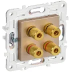 SKANDY Аудиорозетка 4-местная SK-A01Sa песочный IEK