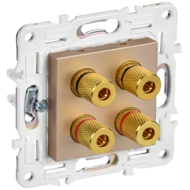 SKANDY Аудиорозетка 4-местная SK-A01Sa песочный IEK